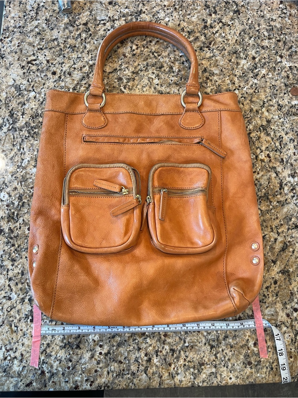 Vintage 2000s JCrew Cognac Leather Tote - Picture 4 of 6